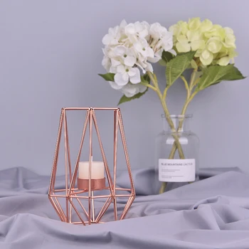 

Nordic Style Wrought Iron Geometric Candle Holders Home Decorate Metal Crafts candlestick candelabros de velas Holder centro