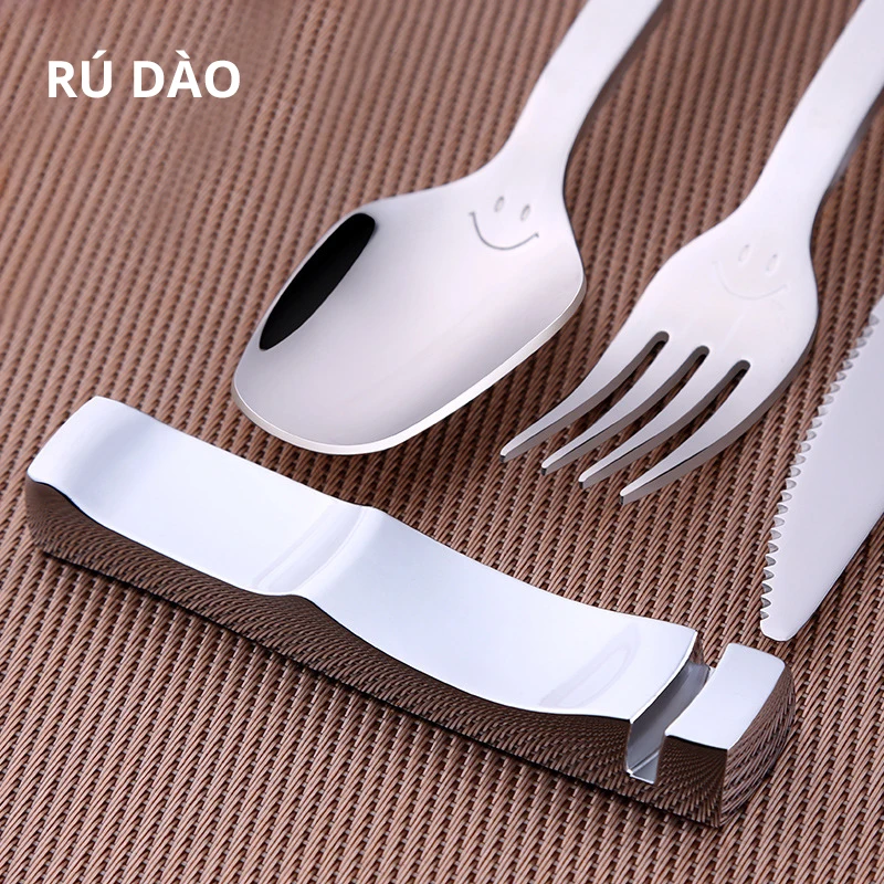 

Chinese Chopsticks Holder 304 Stainless Steel Japanese Korea Food Sticks Rest Stand Metal Reusable Knife Spoon Plate Rack