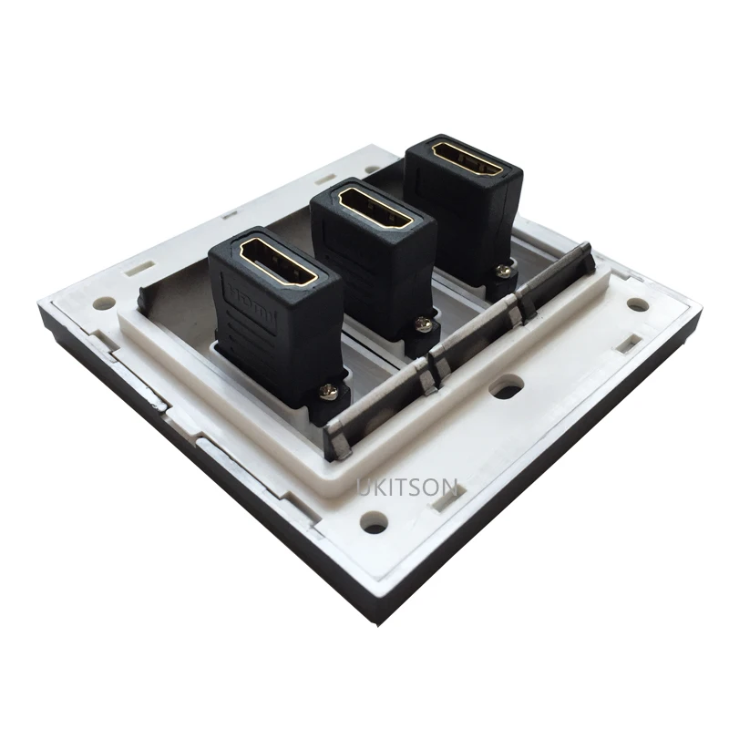 Black Color HDMI+HDMI+HDMI Wall Outlet pic 5