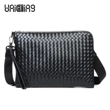 UniCalling, роскошная сумка-мессенджер, мужская кожаная, брендовая, мужская, натуральная кожа, Повседневная сумка, коровья кожа, Вязаная мужская сумка через плечо