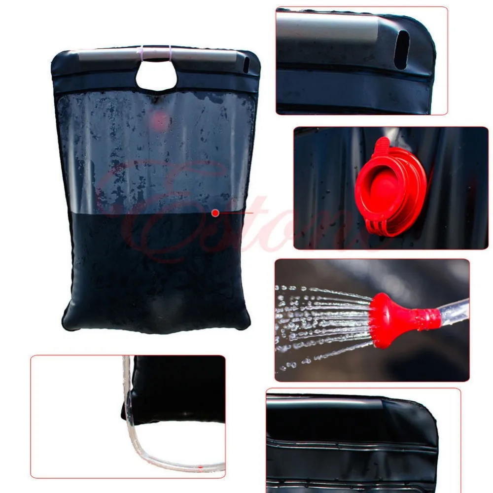 20L Portable Outdoor Camping Heat Shower Bag Solar Camp Shower With