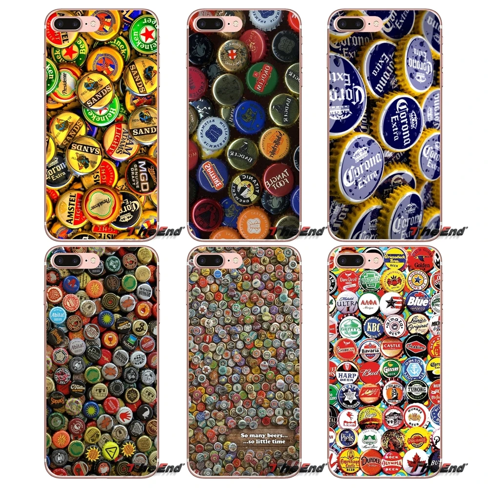 

For Huawei G7 G8 Ascend P7 P8 P9 Lite Honor 4C 5X 5C 6X Mate 7 8 9 Y3 Y5 Y6 II Pro Many Beer Bottle Caps TPU Silicone Case