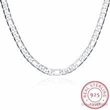 LEKANI 20 дюймов 10 мм Трендовое мужское 925 Серебряное ожерелье цепочка для женщин вечерние модные серебряные Фигаро цепи ожерелье аксессуары для мальчика