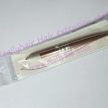 Новое нано кольцо алюминиевая рукоятка многофункциональная иголка для микро колец и нано кольца соединения петли для наращивания волос инструменты Розовый