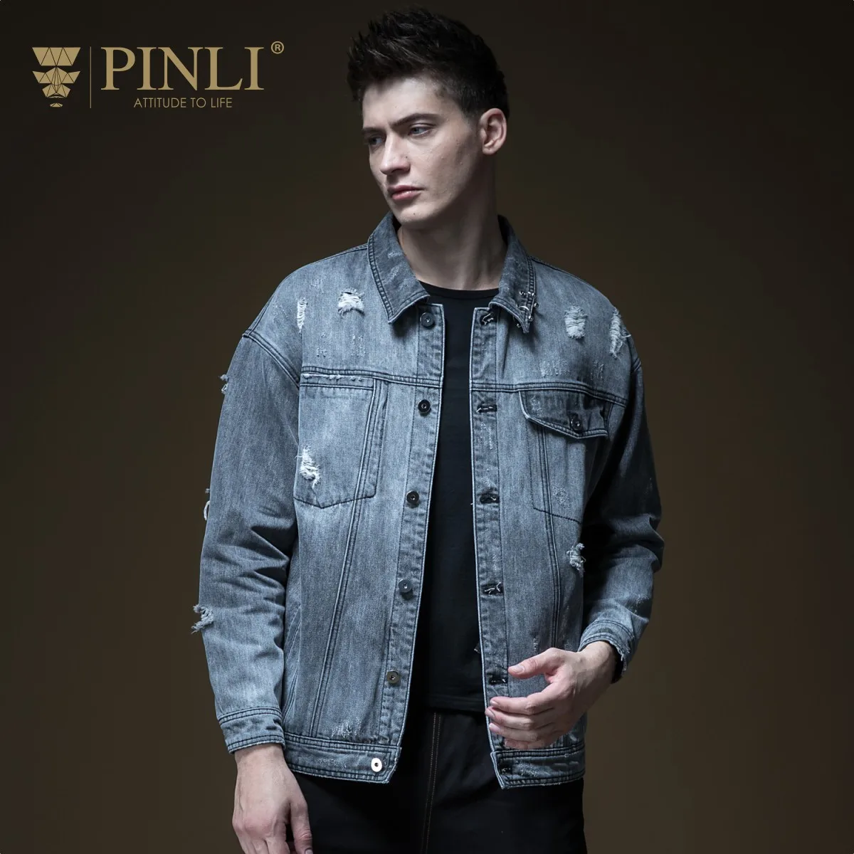

2018 Leather Jacket Masculino Jacket Pinli Product Made The New Spring Hot Men's Clothing Washed Do Old Hole B191204074 Coat