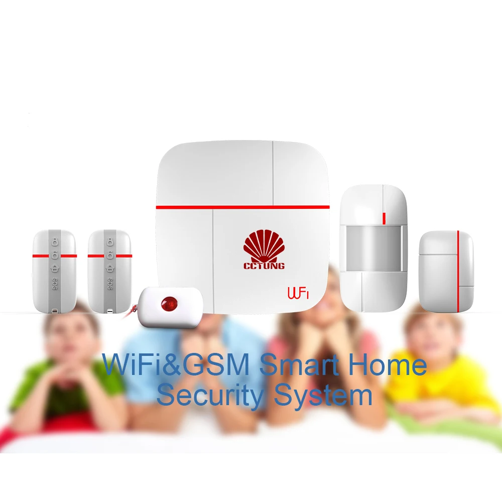 Ver A Vcare многофункциональная WIFI и GSM двойная умная домашняя сигнализация с PIR