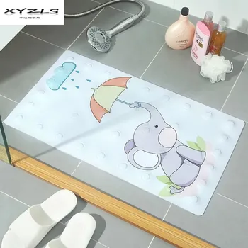 

XYZLS Safety Shower Bath Tub Mat Modern Cartoon Printing Bath Mats PU Anti-slip Bathroom Mats with Sucker