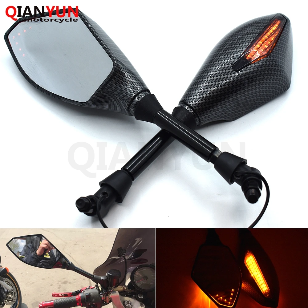 

Universal 10 mm motorcycle LED turn signal rear view mirror side mirror For YAMAHA YZF-R125/125R FZ1 FZ8 XJ6 FZ6 FZ6R MT-09 MT07