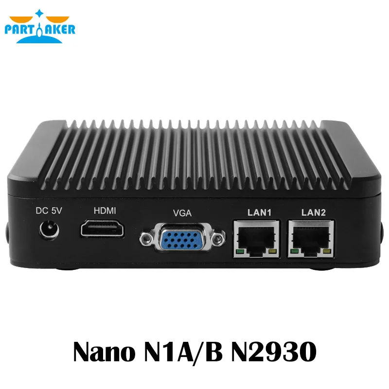 Partaker Celeron N2930 Quad Core Mini PC mini computer Minipc HTPC TV box with 2 LAN