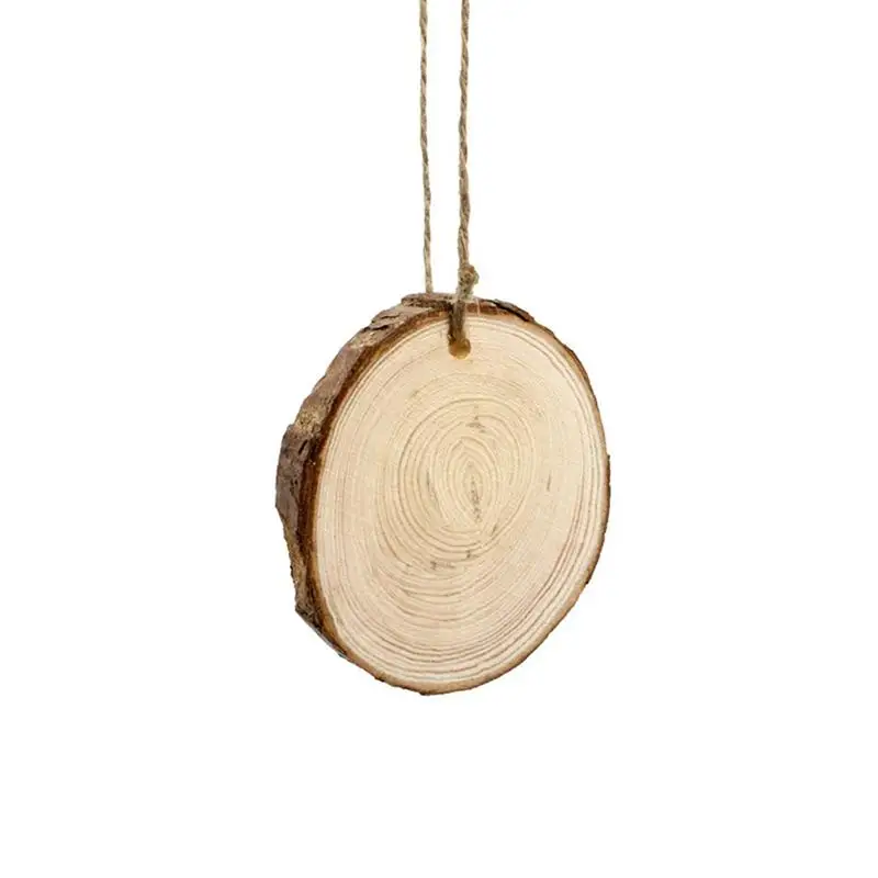 50 шт. 5-6 см деревянное бревно древесные срезы для поделок Свадебные украшения с 10 м джутовый шпагат