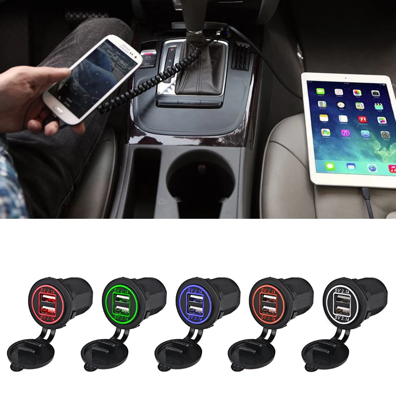 Водонепроницаемая Автомобильная розетка с двумя USB портами 12 В 24 В|socket car|12v socket