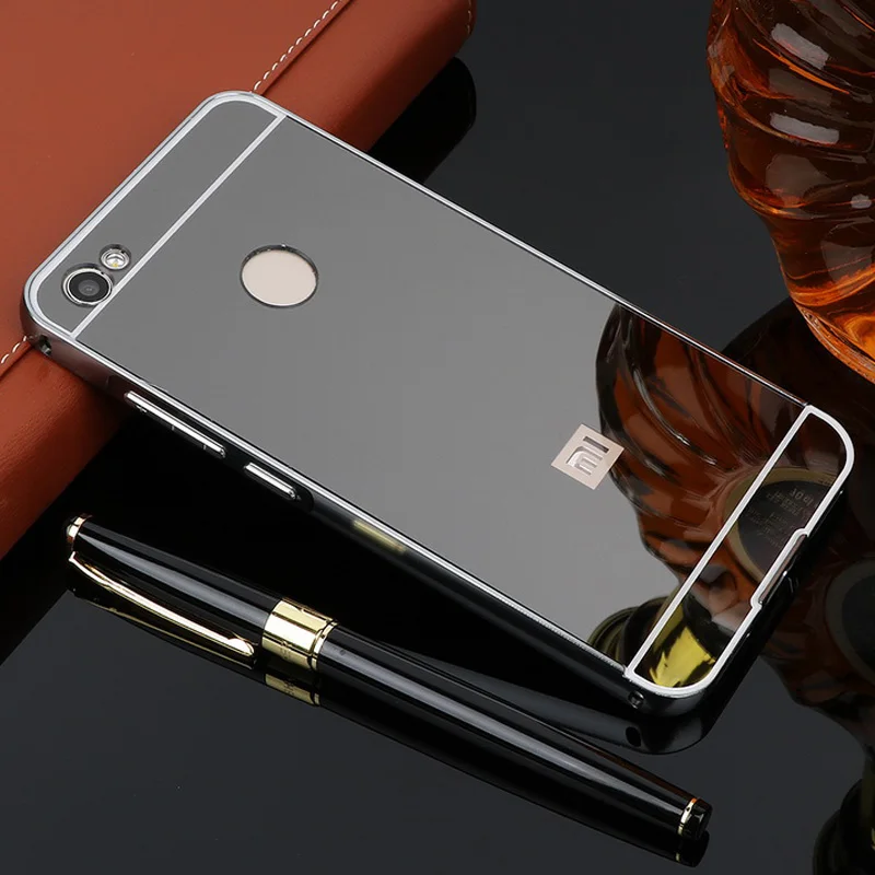 Для Xiomi Xiaomi Redmi Note 5A Pro Prime чехол с металлической алюминиевой рамкой+ зеркальный пластиковый чехол для Redmi Note 5A prime 5,5" - Цвет: Black