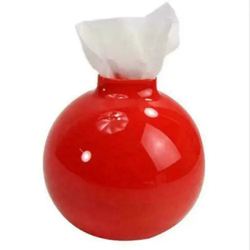 Круглая форма бомбы коробка для салфетница чехол домашний туалет для отеля - Цвет: Красный