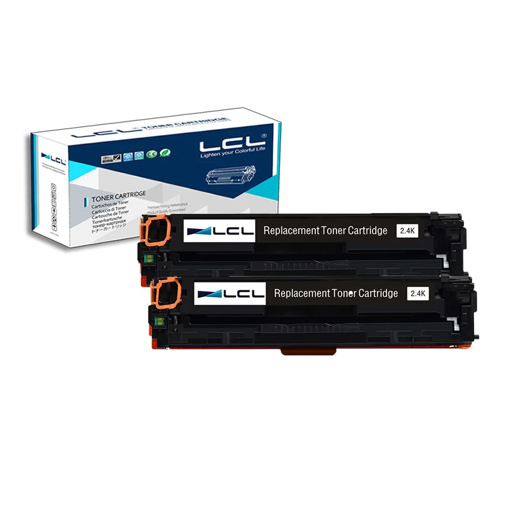 

LCL 131X 131A CF210X CF210A 2400 Pages (2-Pack) Toner Cartridge Compatible for HP LaserJet Pro 200 color M276n/nw