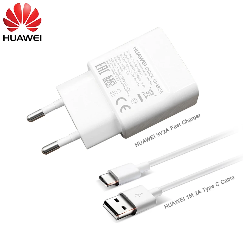

9V/2A USB EU Fast Charge 1M USB 3.1 TYPE C Data Cable Quick charger For HUAWEI P9 P10 Plus P20 Mate 20 Pro Honor NOTE 9 10 V8 9