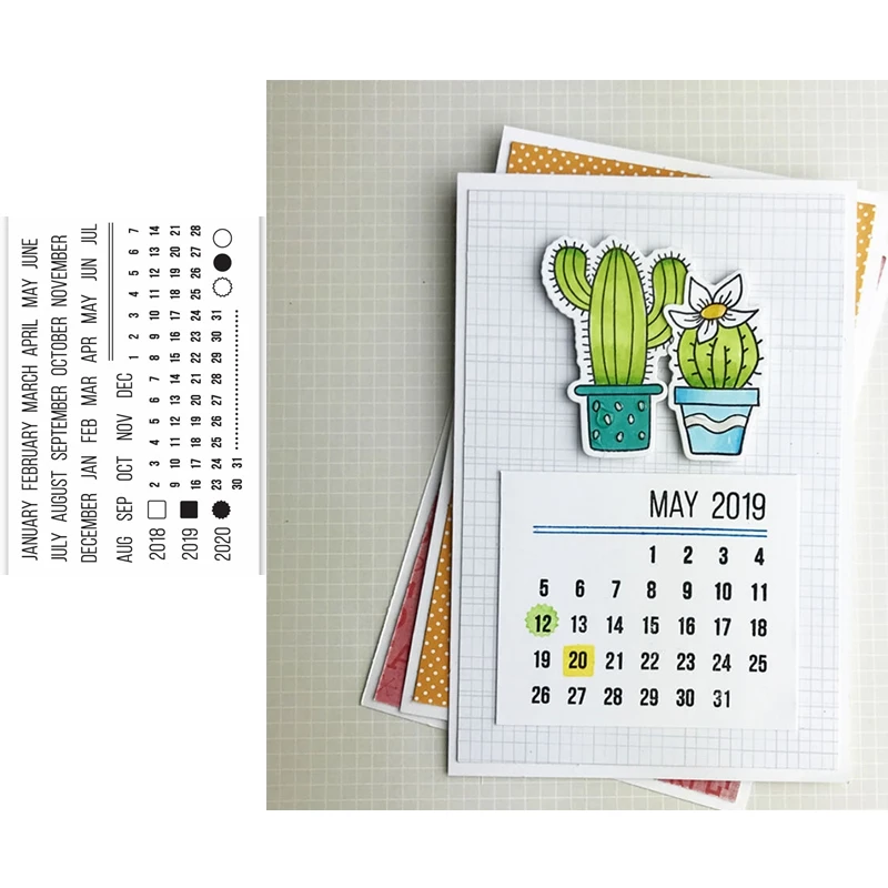 

Year Numbers Calender Clear Silicone Stamp Transparent Crafts Card Album Embossing DIY Template New Stramp 2019