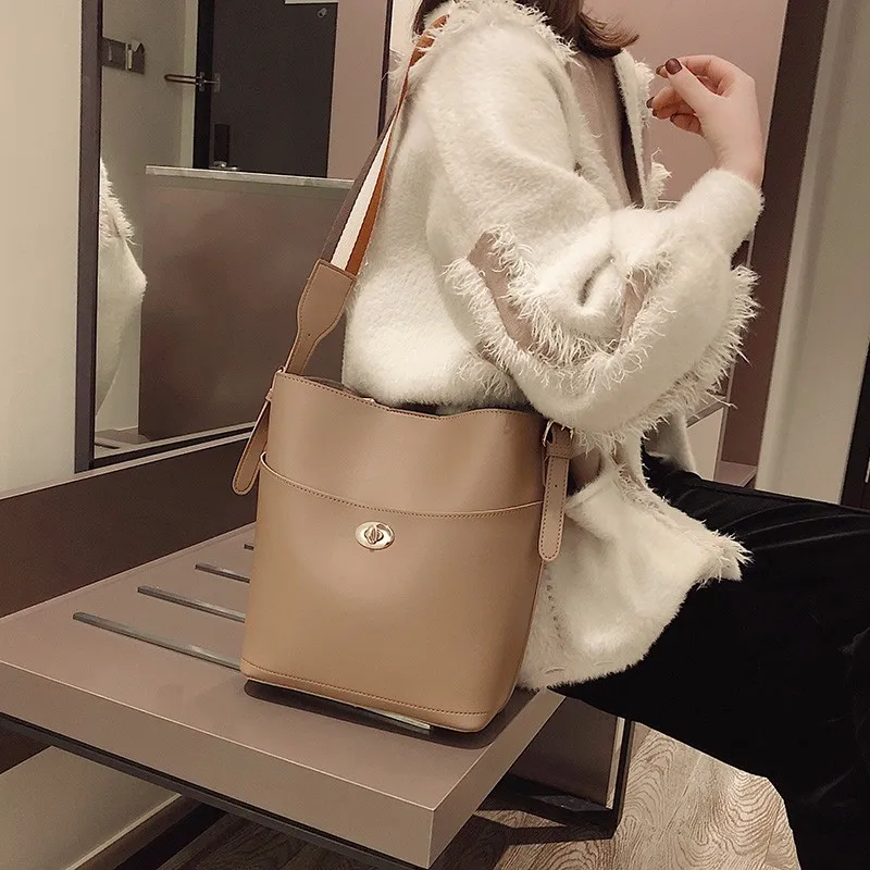 

JI HAO Brand Design Shoulder Bags Women PU Crossbody Bag Female Large capacity messenger bag Ladies Vintage Handbag Bucket Bags