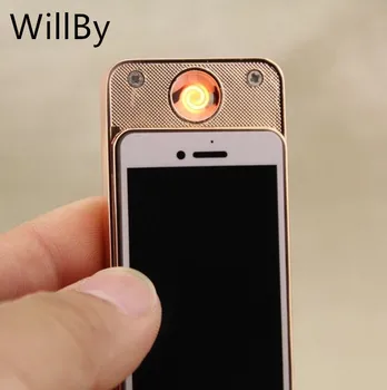 

Creative Mini Phone Shape Slip Down Metal Windproof Electronic USB Cigar Lighter