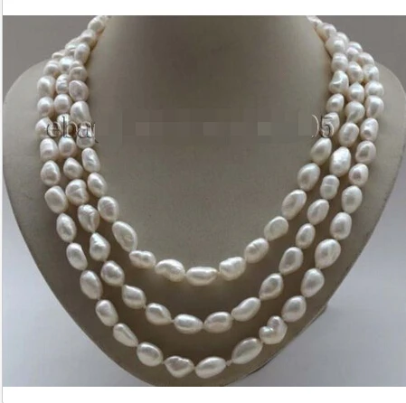 

FREE SHIPPING>>>@@ > Longest 64" Genuine Natural 12mm White Baroque Pearl Necklace #f2125!^^^@^Noble style Natural Fine jewe &