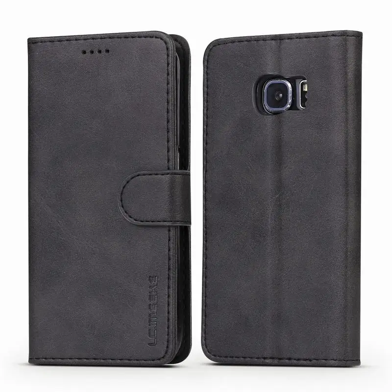 

For Samsung Galaxy S6 Edge Case Flip Leather Cover Samsung S 6 Case Wallet Luxury Vintage Book Design For Samsung S6 Coque Capa