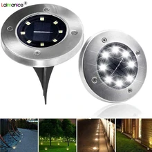 1 шт. Солнечный наземный светильник, водонепроницаемый садовый тропинка, светильник s с 8 светодиодами, Солнечная лампа для дома, двора, подъездной дорожки, газона, дороги