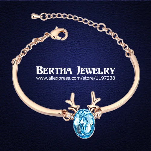 

Best Quality Women Bracelet Christmas Deer Jewelry Joyas Bracelets Crystals from Swarovski Crystals From Swarovski