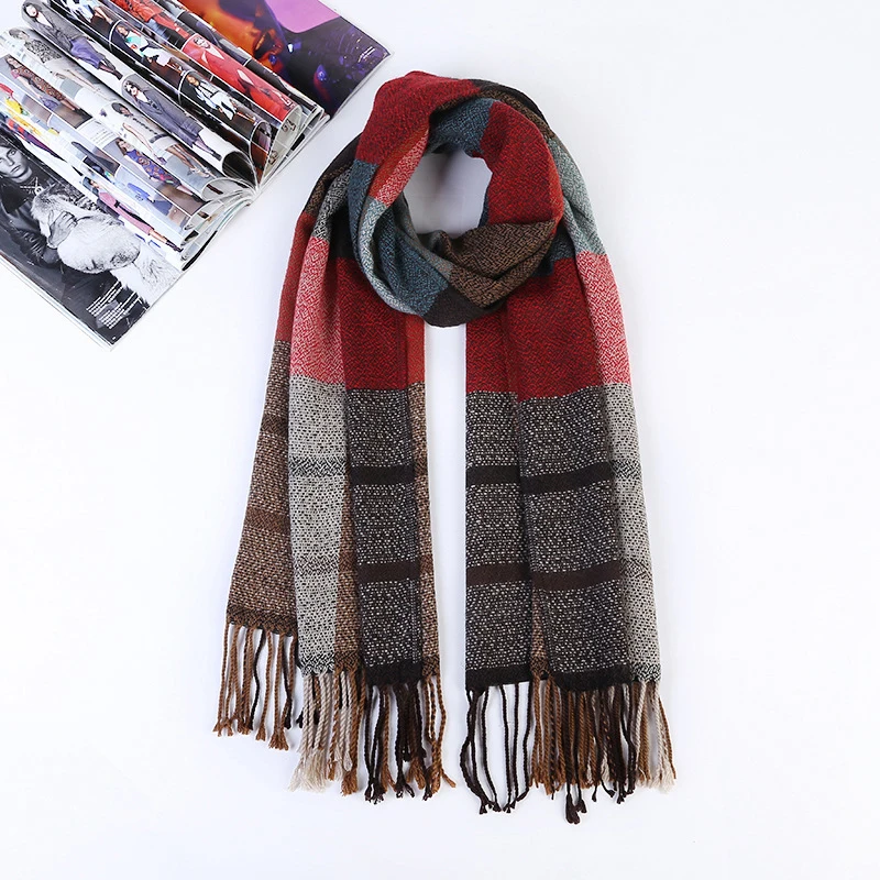 Oversized font b Tartan b font Scarf Men Women Warm Plaid Winter Cotton Fashionable Luxury Quality