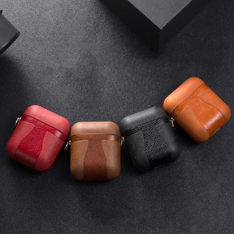 2 IN 1 Aipods Case For Apple AirPods Case Cover Wireless Earphone Protective Cases For Air Pods Leather + TPU Erpods Skin Covers (16)
