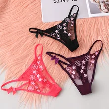 Новинка, женские Эротические трусики-стринги, сексуальное кружевное нижнее белье, трусы, сексуальные трусики с низкой талией, прозрачные трусики с Т-образной спинкой, нижнее белье