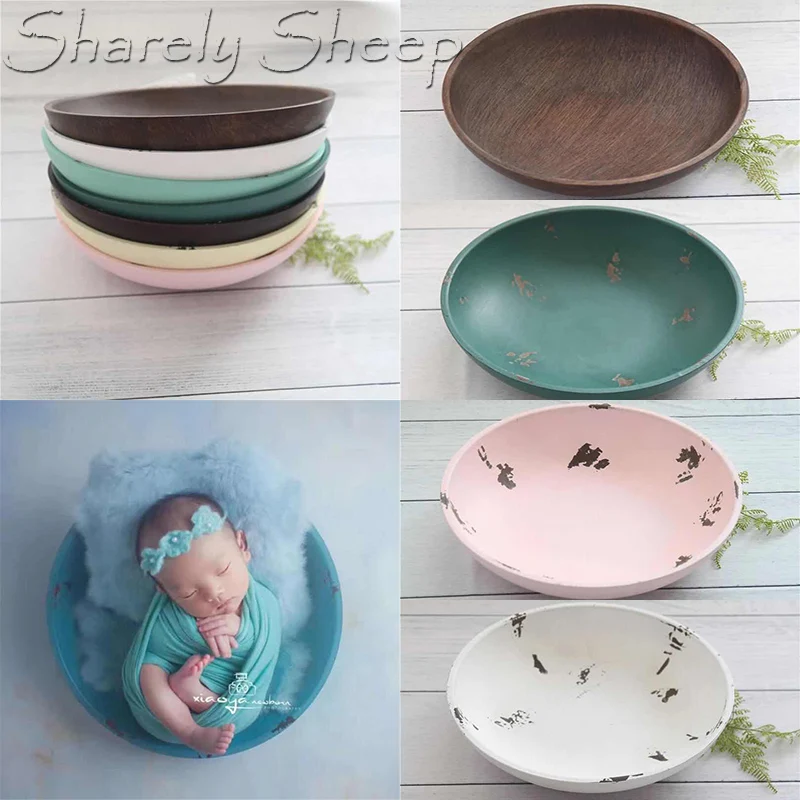 Newborn Photography Props Handmade Wood Bowl Baby Boy Girl Photo Shoot Posing Basket Infant bebe fotografia Accessories newborn photography props baby girl headbands bows flowers bebe infant hair newborn photo accessories headwear