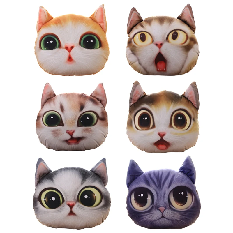 

1pc 40*32cm 2017 New Creative Cartoon Kawaii Pillow Simulation of the cat Head Pillow Stuffed Animal Fashion Plush Toy For Girl