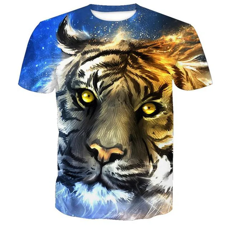 SOSHIRL, хип-хоп 3d футболка с тигром, Мужская/женская футболка, забавные крутые футболки, летние мужские и женские футболки, Galaxy Fierce Tiger, топы с принтом - Цвет: 2