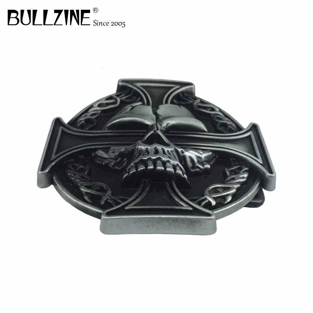 Ковбойские джинсы Bullzine Cross skull Подарочная пряжка для ремня с оловянной отделкой FP-03164-2 подходит для ремня шириной 4 см