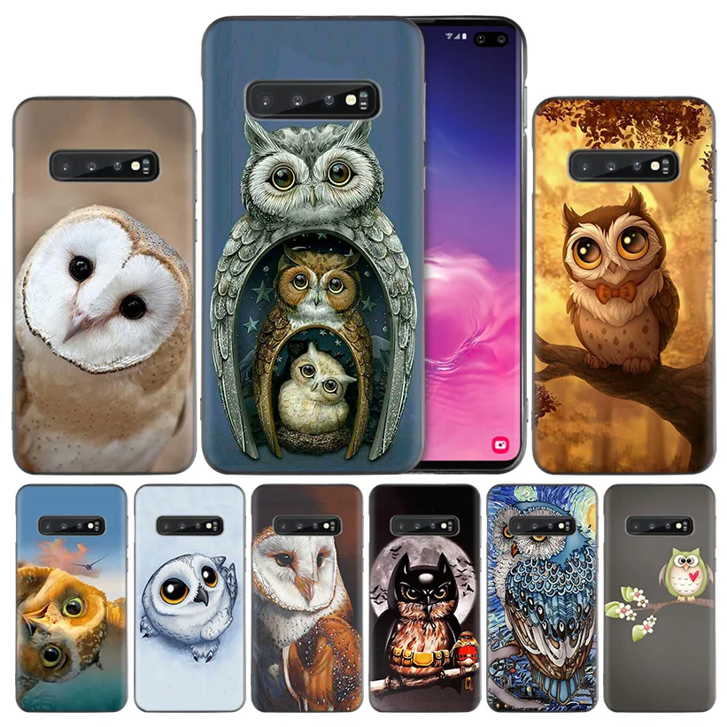

colorful owls Black Silicone Case Cover for Samsung Galaxy S10 S10e 5G S9 S8 S7 S6 Edge J8 J6 J5 J4 Plus 2018