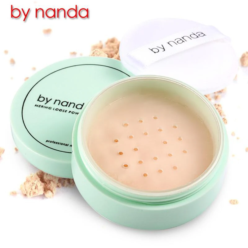 By Brand NandaTranslucent Pressed Powder With Puff Smooth Face Makeup Foundation Waterproof Loose Skin Finish Setting Powder