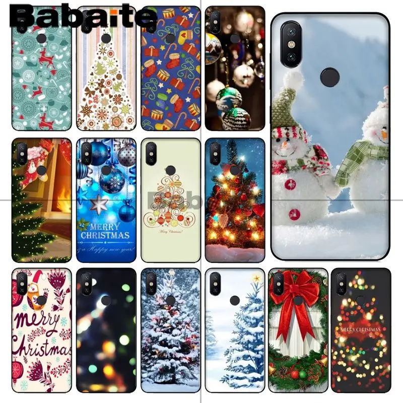 

Babaite Merry Christmas TPU Soft black Silicone Black Phone Case For redmi 5plus 5A 6pro 4X note5A note4x note6pro 6A coque