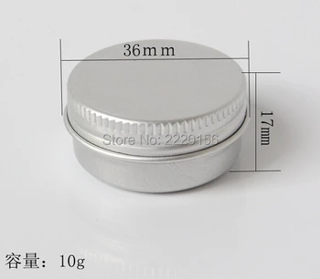 

Free shipping 500pcs/lot 10g Makeup Aluminium Jar Tin Pot Nail Art Lip Gloss Empty Cosmetic Containers