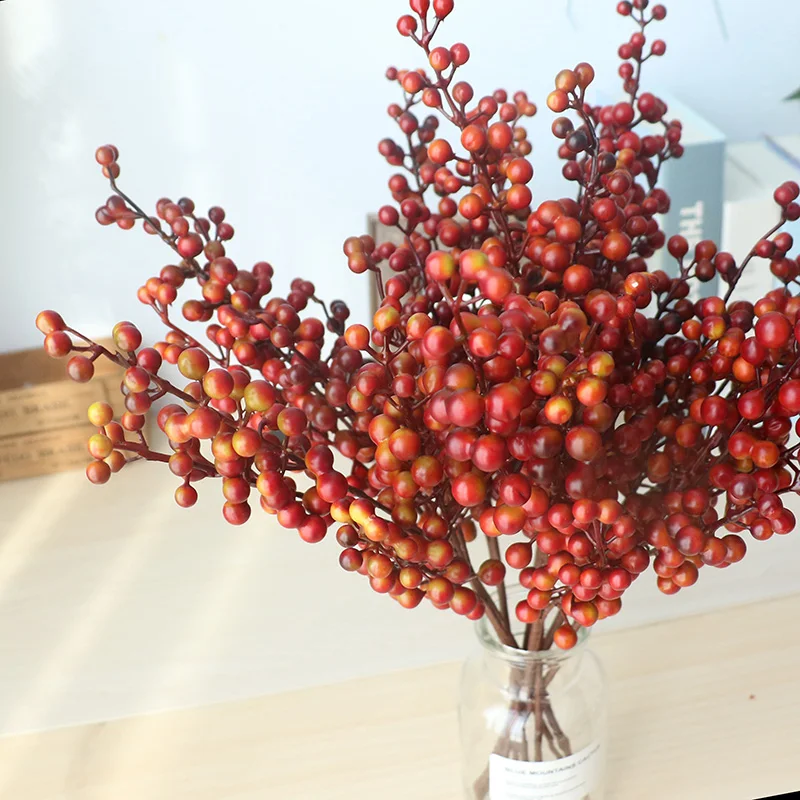 Artificial Berries Branch Plastic Fake Flowers