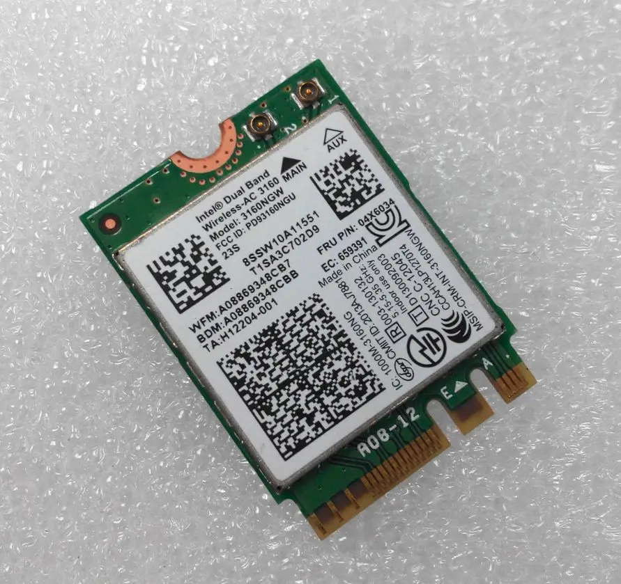 SSEA новая карта для Intel Двухдиапазонная Беспроводная-AC 3160 3160NGW беспроводная Wifi Bluetooth 4,0 для lenovo Y40 Y50 E10-30 FRU: 04X6034