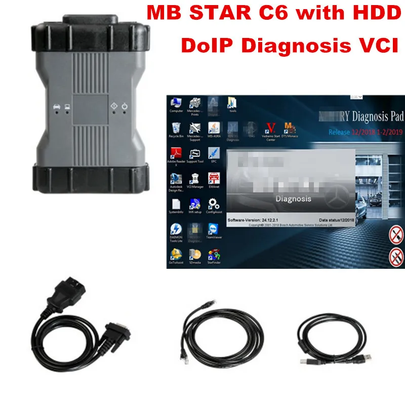 Диагностика MB Star C6 VCI SD Connect OEM DOIP Xentry Hardware с программным жестким диском V2019.09 dts