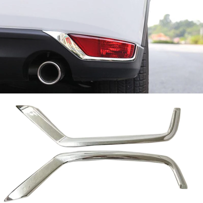 ABS Chrome Bottom Rear Fog Light font b Lamp b font Eyelind Decoration Trim for Mazda
