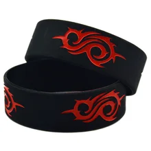 OBH 25 шт черный и белый Slipknot силиконовый резиновый браслет для музыкального концерта