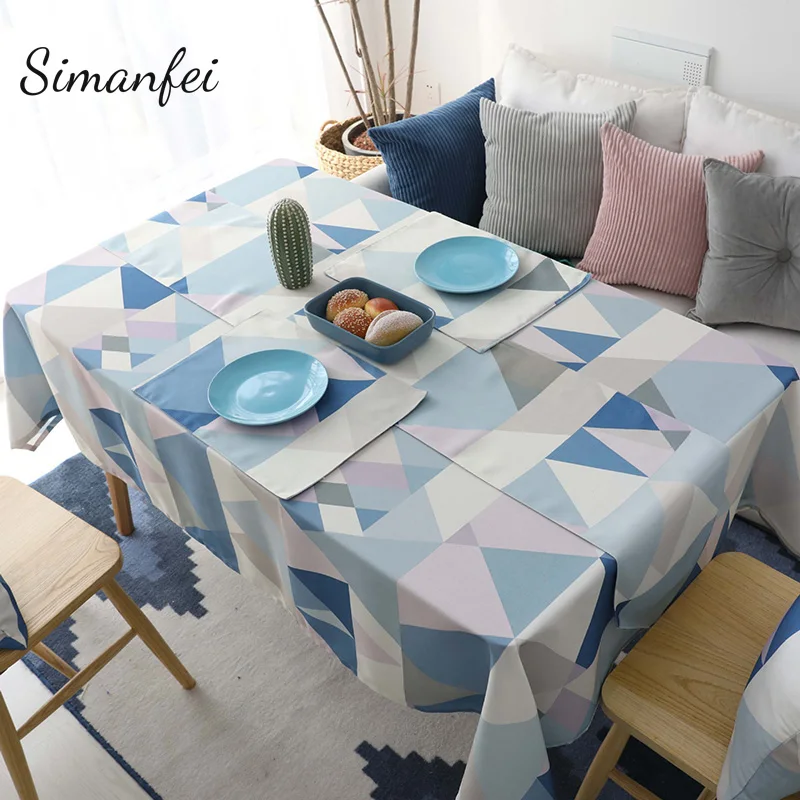 

Simanfei Waterproof Europe Style Decorative Table Cloth Cotton Tablecloth Dining Table Cover For Kitchen Home Decor