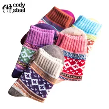 Носки в национальном стиле; винтажные женские зимние утепленные носки для девочек; хлопковые Модные женские носки; 3 пар/лот = 6 штук