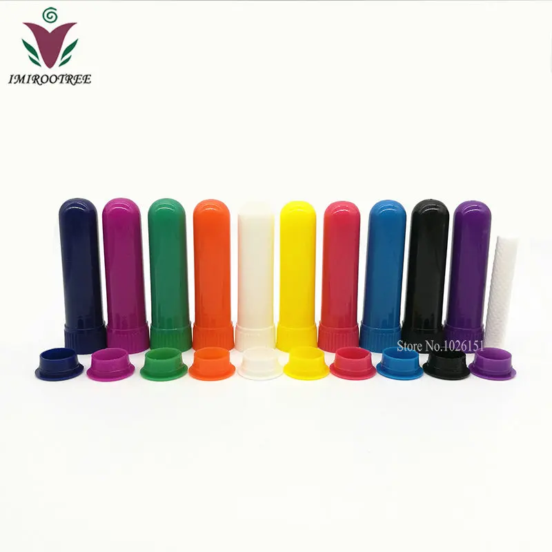

50Sets Essential Oil Aromatherapy Colored Blank Nasal Inhaler Tubes Sticks, Empty Nasal Inhalers (10 colors)