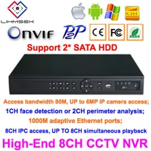 Lihmsek Высокое разрешение H.264 CCTV NVR рекордер 8 каналов 1080P 960P 720P Сеть видеонаблюдения видео рекордер поддержка ONVIF P2P