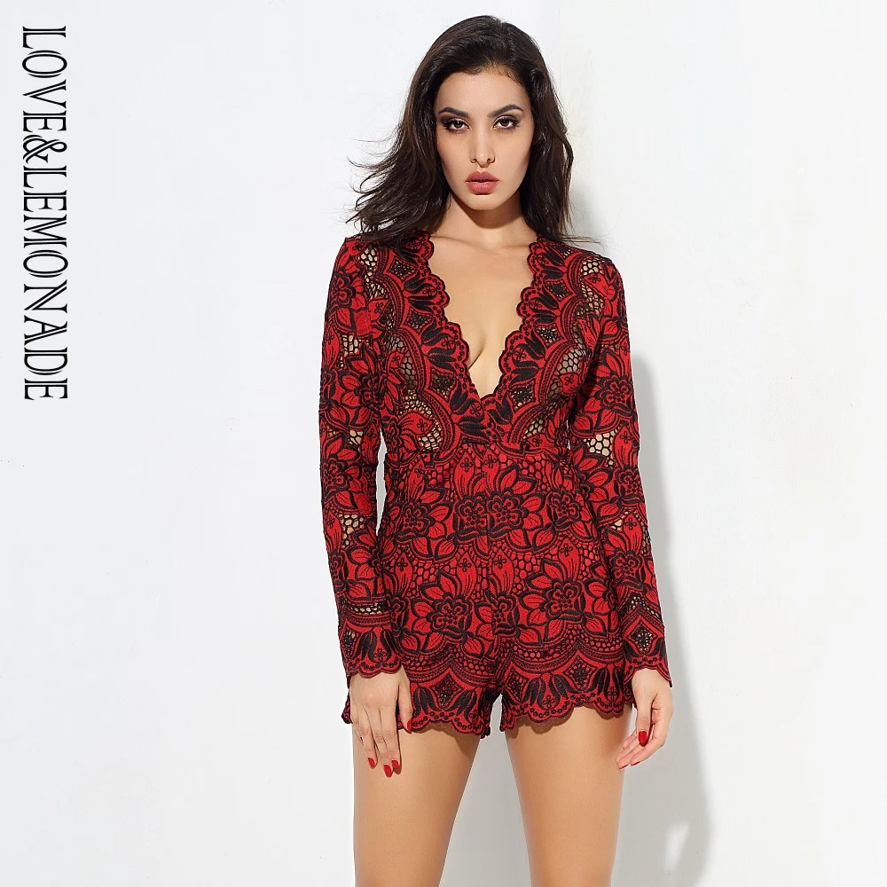 Red and black playsuit Clearance