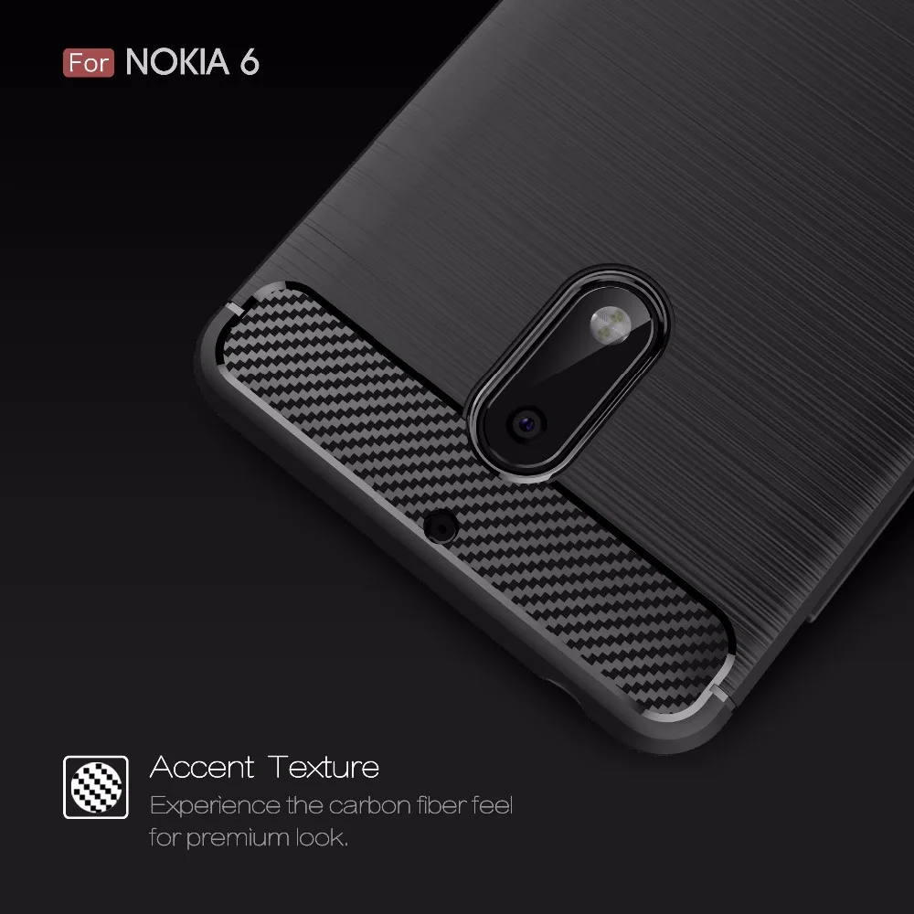 Новейший экологический чехол из углеродного волокна TPU для Nokia 6 2017 5 дюймов мягкий