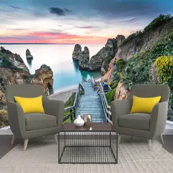 Пользовательские фото обои 3D Португалии Coast природный ландшафт 3D росписи Гостиная ТВ Спальня Home Decor Wall ткань Papel де Parede
