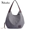 Three-Layer Pocket Canvas bags For Women Tote Reusable Shopping Bag Women Shoulder Bag Bolso Large-capacity Ladies Hand Bags ► Photo 1/6